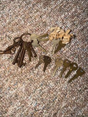 vintage or antique collection of keys